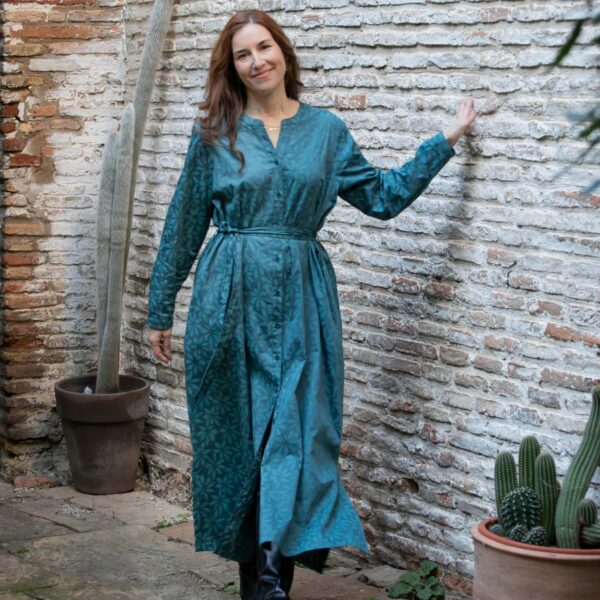 VESTIDO CAMISERO LARGO INDIRA ALGODÓN ORGÁNICO