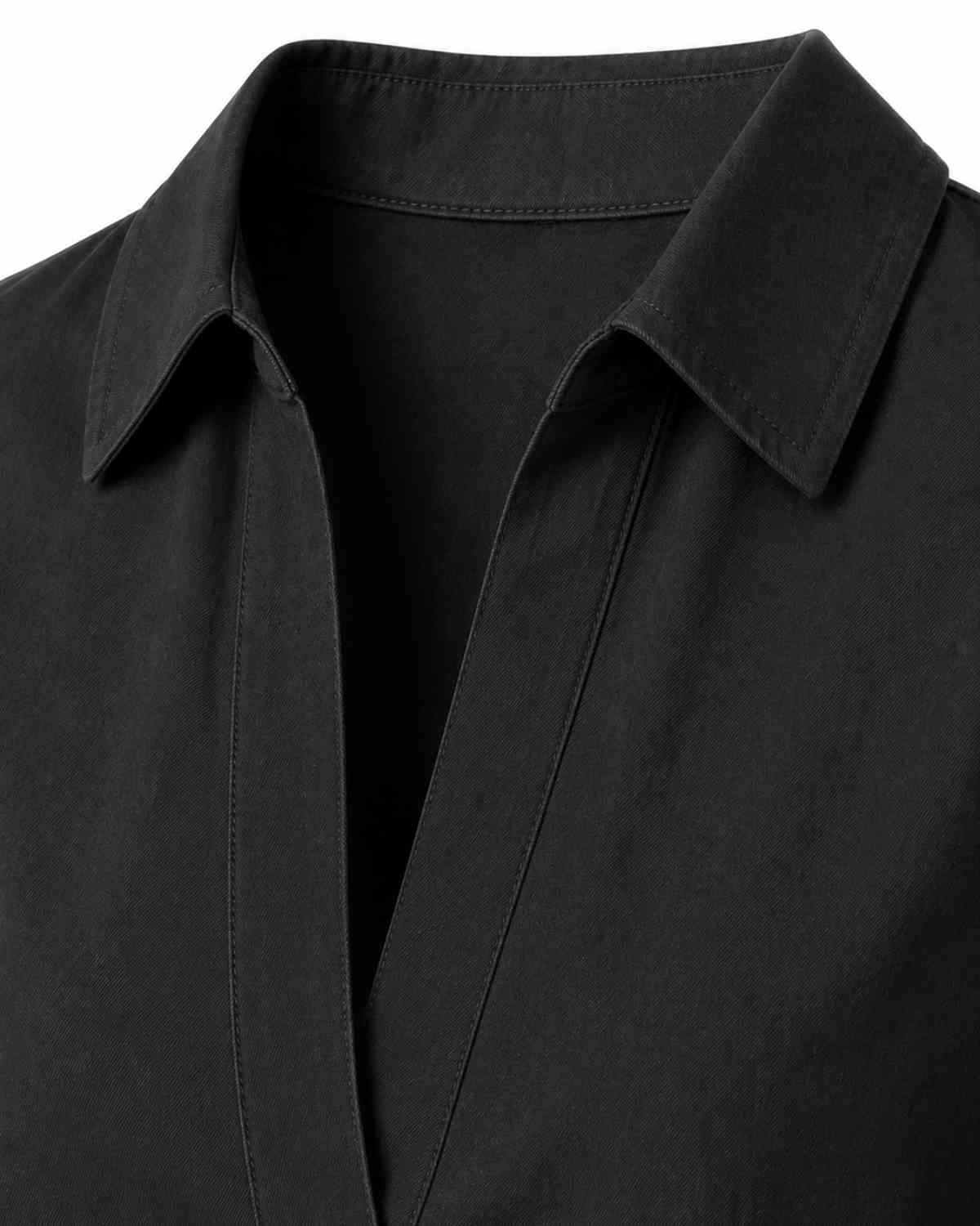 VESTIDO CAMISERO NEGRO JYOTI ALGODÓN ORGÁNICO - Imagen 2