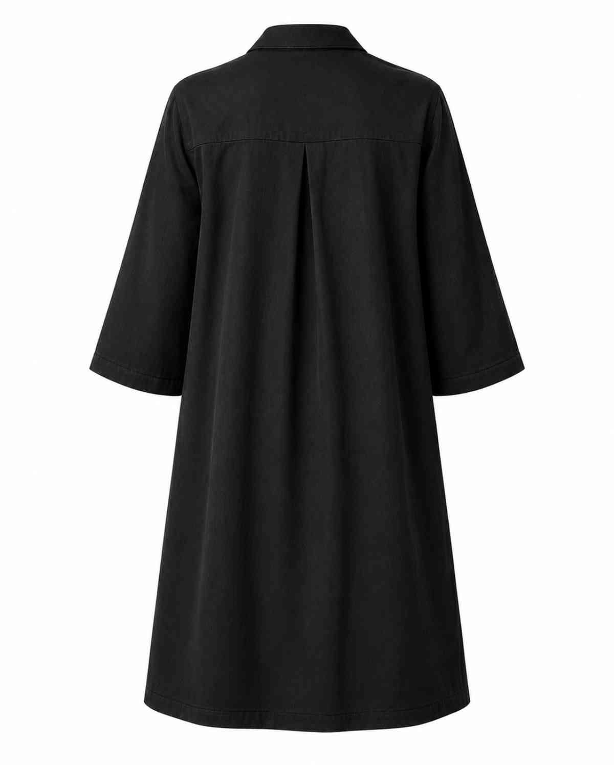VESTIDO CAMISERO NEGRO JYOTI ALGODÓN ORGÁNICO - Imagen 4