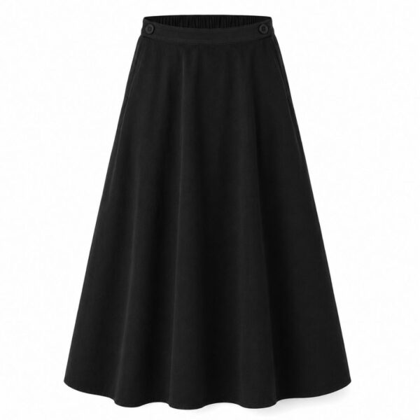 FALDA MIDI SARGA NEGRA ASHA ALGODÓN ORGÁNICO
